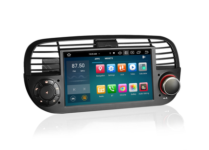 Fiat 500 CarPlay | 2007 t/m 2015 | Android 12 autoradio zwart