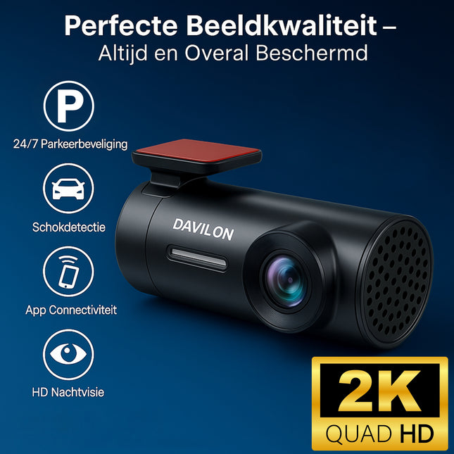 Davilon D1-DUAL Dashcam 2K | Voor & Achter | 2025 APP Model