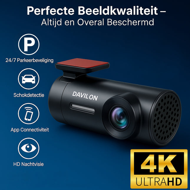 Davilon D1-DUAL Dashcam 4K | Voor & Achter | 2025 APP Model