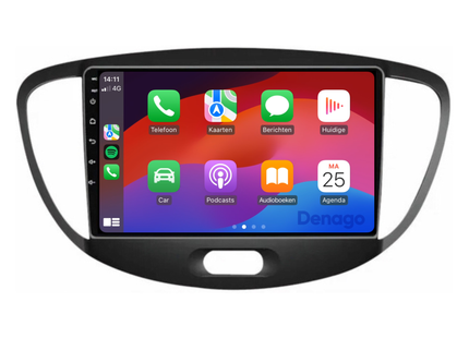 Hyundai i10 CarPlay autoradio | 2008 t/m 2013 | Denago DNG-A67 | 9 inch | Android 13 | Draadloos CarPlay & Android Auto