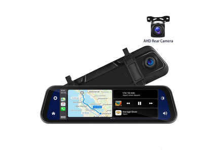 Achteruitkijkspiegel | Ingebouwde Dashcam | Carplay & Android Auto | Past op elk voertuig
