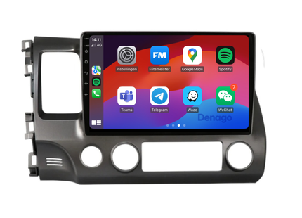 Honda Civic CarPlay autoradio | 2007 t/m 2011 | Denago DNG-A51 | 10 inch | Android 13 | Draadloos CarPlay & Android Auto