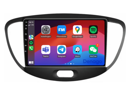 Hyundai i10 CarPlay autoradio | 2008 t/m 2013 | Denago DNG-A67 | 9 inch | Android 13 | Draadloos CarPlay & Android Auto