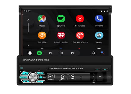1-Din Autoradio | Carplay & Android Auto | uitklapbaar scherm