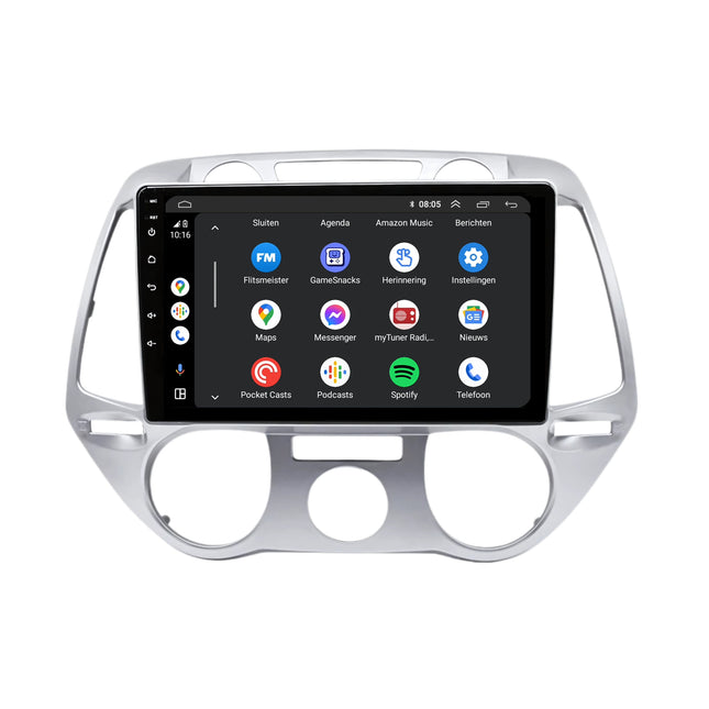 Hyundai I20 | 2008 t/m 2014 | Android 13 | Draadloos Apple Carplay & Android auto