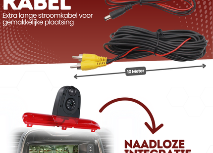 Citroën Jumper Derde Remlicht met Dubbele Lens en  Achteruitrijcamera | 2006 t/m 2021 | Nachtzicht | HD Beeld