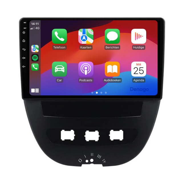 Peugeot 107 CarPlay autoradio | 2005 t/m 2013 | Denago DNG-A03 | 10 inch | Android 13 | Draadloos CarPlay & Android Auto