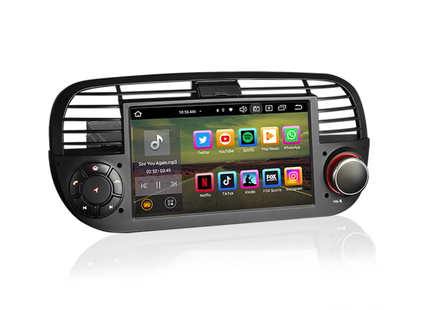 Fiat 500 CarPlay | 2007 t/m 2015 | Android 12 autoradio zwart