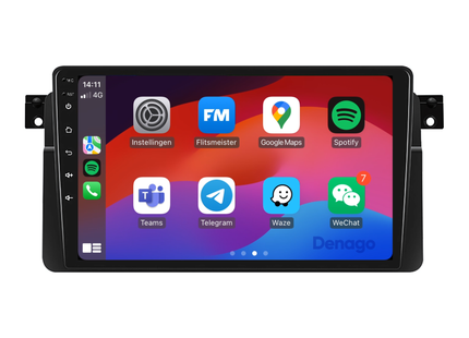 BMW 3-serie E46 CarPlay autoradio | 1999 t/m 2005 | Denago DNG-A23 | 9 inch | Android 13 | Draadloos CarPlay & Android Auto