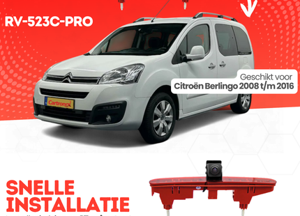 Citroën Berlingo Derde Remlicht Achteruitrijcamera | 2008 t/m 2016 | Nachtzicht | HD Beeld