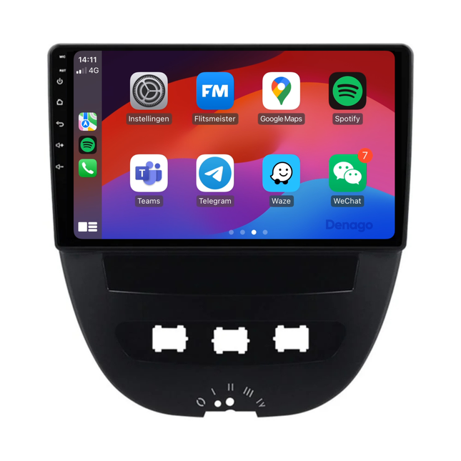 Peugeot 107 CarPlay autoradio | 2005 t/m 2013 | Denago DNG-A03 | 10 inch | Android 13 | Draadloos CarPlay & Android Auto