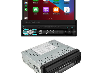 1-Din Autoradio | Carplay & Android Auto | uitklapbaar scherm
