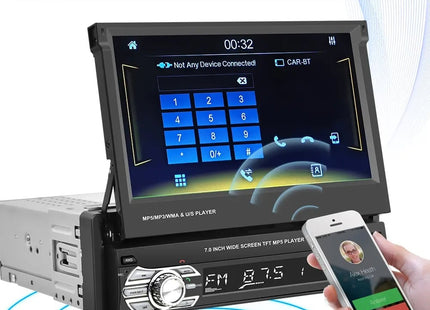 1-Din Autoradio | Carplay & Android Auto | uitklapbaar scherm