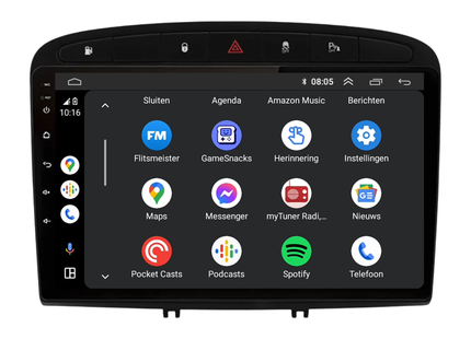 Peugeot 308 | 408 | Android 13 | Autoradio | 2007 t/m 2020 | CarPlay &  Android  Auto
