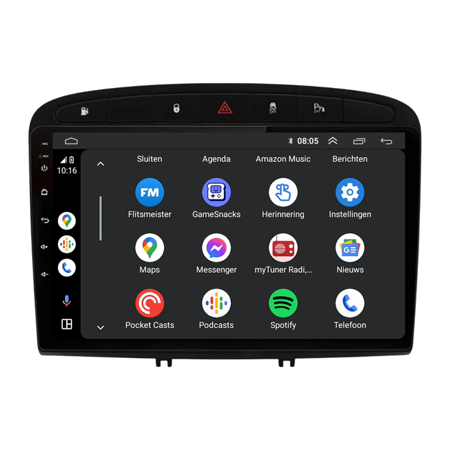 Peugeot 308 | 408 | Android 13 | Autoradio | 2007 t/m 2020 | CarPlay &  Android  Auto