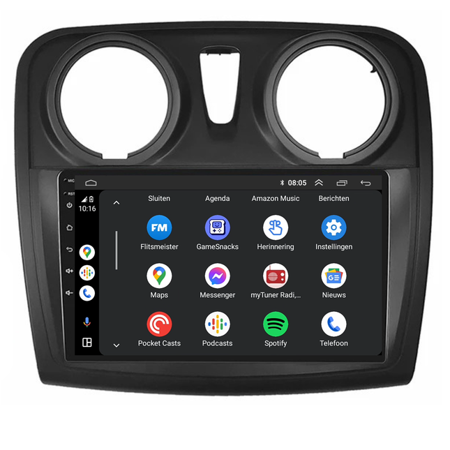 Dacia Sandero | Android 13 | Autoradio | 2013 t/m 2020 | Carplay & Android Auto
