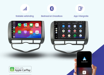 Honda Jazz CarPlay autoradio | 2005 t/m 2008 | Denago DNG-A202 | 9 inch | Android 13 | Draadloos CarPlay & Android Auto