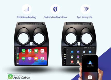 Nissan Qashqai CarPlay autoradio | Denago DNG-A28 | 9 inch | Android 13 | Draadloos CarPlay & Android Auto