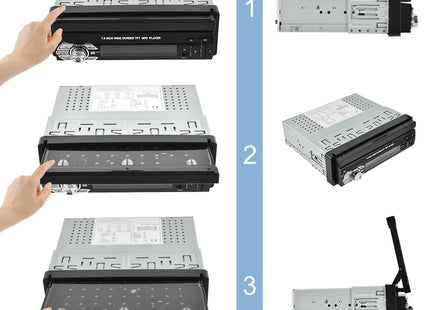 1-Din Autoradio | Carplay & Android Auto | uitklapbaar scherm