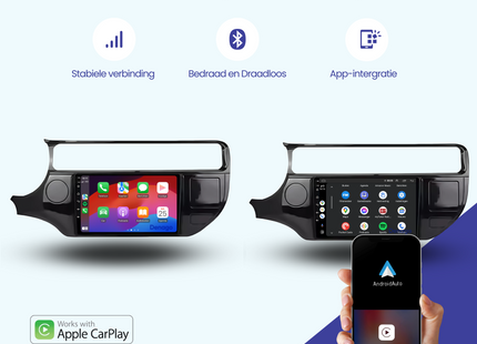 Kia Rio CarPlay autoradio | 2015 t/m 2017 | Denago DNG-A63 | 9 inch | Android 13 | Draadloos CarPlay & Android Auto