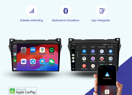 Suzuki Alto CarPlay autoradio | 2008 t/m 2016 | Denago DNG-A53 | 9 inch | Android 13 | Draadloos CarPlay & Android Auto