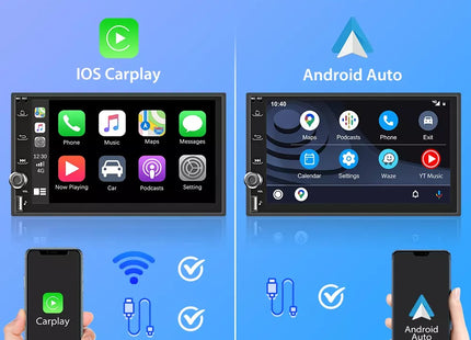 Dubbel Din autoradio CarPlay draadloos - Android Auto