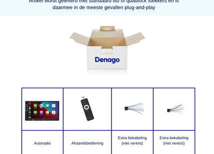 2-DIN autoradio | 7 inch touchscreen | Apple CarPlay & Android Auto | Bluetooth & USB |  Denago DNG-CP69