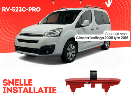 Citroën Berlingo Derde Remlicht Achteruitrijcamera | 2008 t/m 2016 | Nachtzicht | HD Beeld