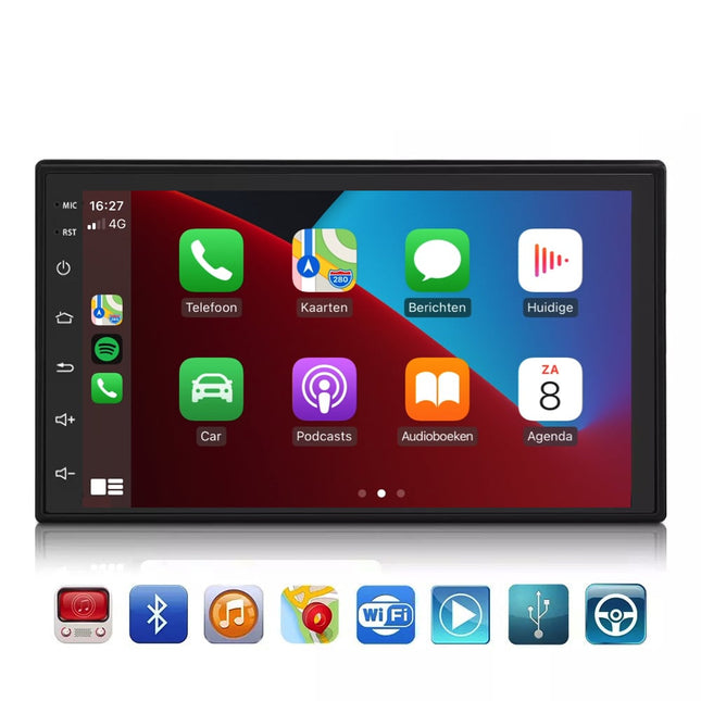 2 Din autoradio CarPlay draadloos - Android 10