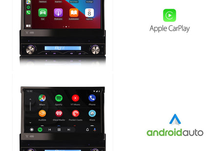 Autoradio klapscherm 1 din | CarPlay & Android Auto | Navigatie