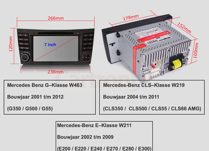 Mercedes CLS w219 navigatie | E-Klasse w211 autoradio | G-klasse W463