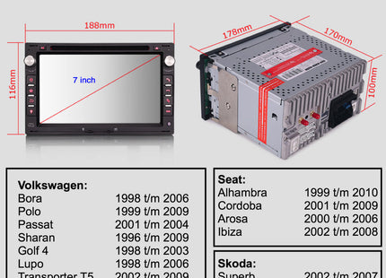 Seat Skoda Android 13 Autoradio | Peugeot 307 | Ford Galaxy CarPlay