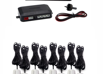 Cartronix Parkeersensoren Set (8 sensoren)| Wit| Parkeerhulp | CTX-RFP-01
