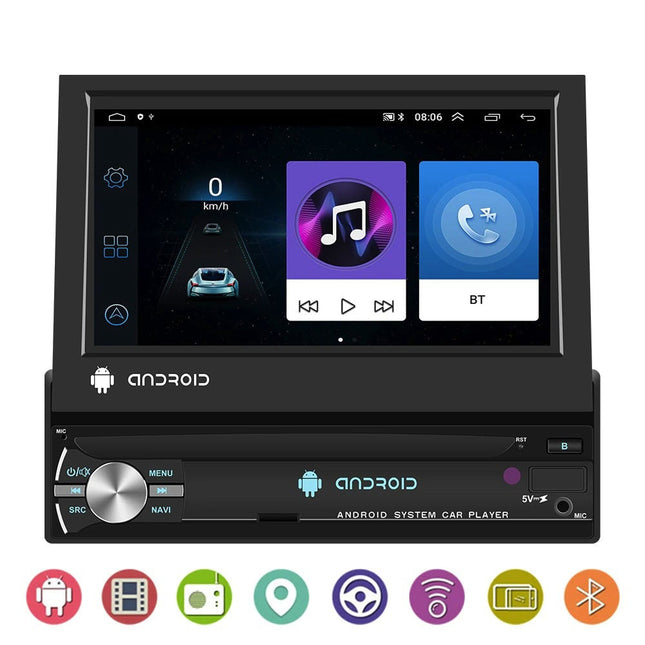 1-Din klapscherm autoradio Android 9.1 | Camera | Bluetooth & WIFI