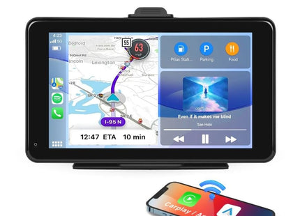 Denago 7-inch Draagbare CarPlay en Android Auto Multimedia Scherm