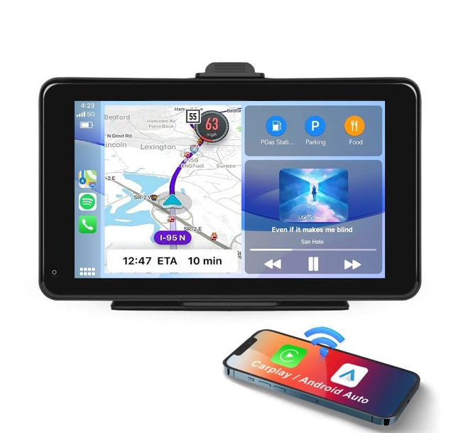 Denago 7-inch Draagbare CarPlay en Android Auto Multimedia Scherm