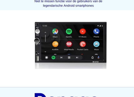 2-din autoradio CarPlay | Android 13 |  Android Auto | 64GB