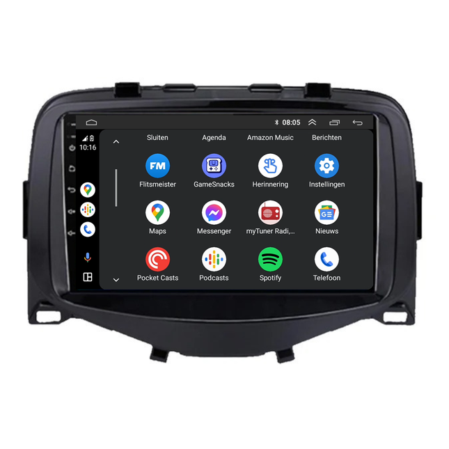 Peugeot 108 | Android 13 | Autoradio | 2014 t/m 2021 | CarPlay & Android Auto