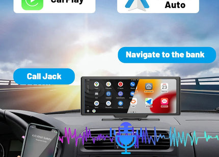Apple Carplay Scherm - 10 Inch - Ingebouwde Dashcam - Android Auto - Inclusief Achteruitrijcamera