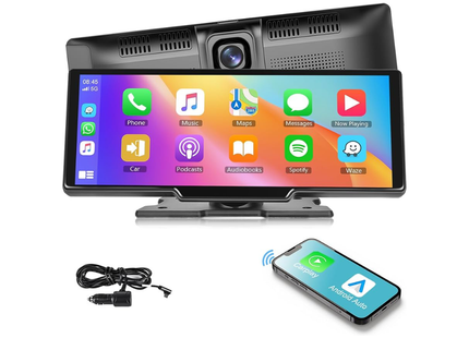 Apple Carplay Scherm - 10 Inch - Ingebouwde Dashcam - Android Auto - Inclusief Achteruitrijcamera