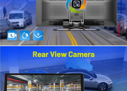 Apple Carplay Scherm - 10 Inch - Ingebouwde Dashcam - Android Auto - Inclusief Achteruitrijcamera