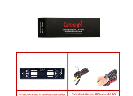 Cartronix RV-410 PRO kentekenplaathouder met camera | 8 LED Nachtzicht