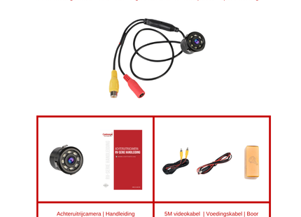 Cartronix RV-340 PRO Achteruitrijcamera | Universeel | Bumper | 8 LED