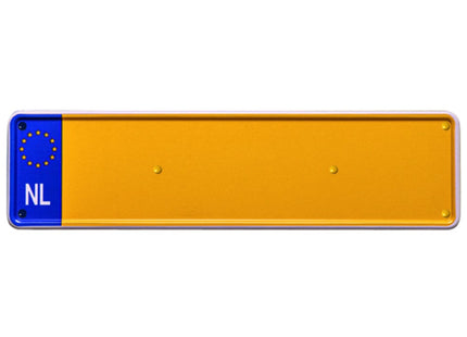 Kentekenplaat schroeven met dop | Geel & Blauw | 6 stuks