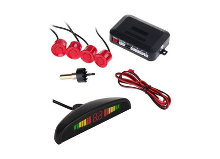 Parkeersensoren set | 4 sensoren | Geluid en Display | Rood