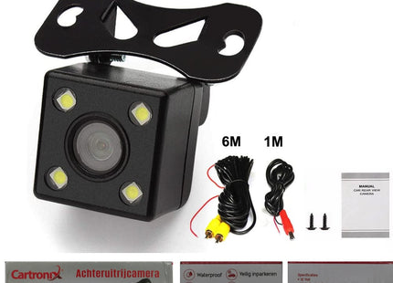 Cartronix RV-300 Achteruitrijcamera | Universeel | 4 LED | Nachtzicht | Waterproof | Auto