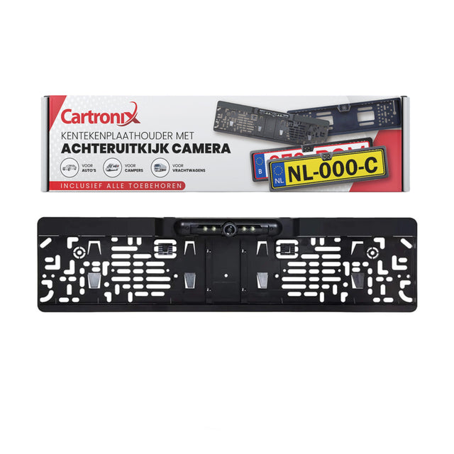Achteruitkijkcamera in kentekenplaathouder
