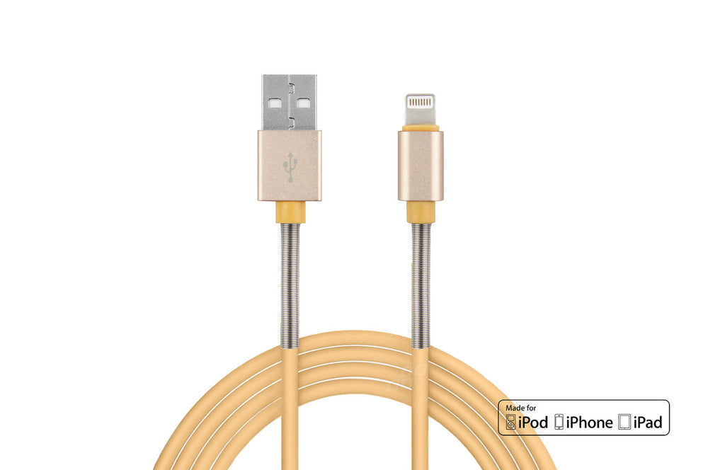 AMiO USB naar Apple lightning kabel | 2.4A 1 meter | Beige