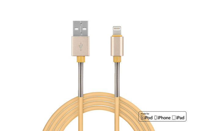 AMiO USB naar Apple lightning kabel | 2.4A 1 meter | Beige
