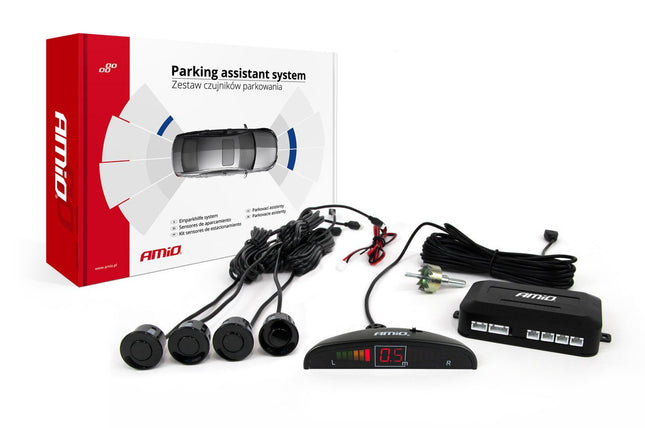 Set achteruitrijsensoren LED 4 zwarte sensoren | AMiO